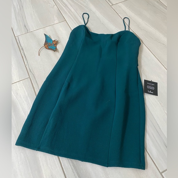 NWT Lulu's Stay Out Later Dark Teal Backless Bodycon Dress 🔥 Simply Sexy - Picture 2 of 9